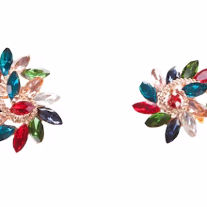 Multi-Color Crystal Flower Oorbellen