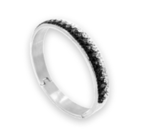 Luxe Zwarte Armband met Glanzende Steentjes