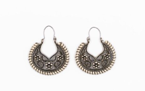Tribal Silver Hoops – Bohemian Edition